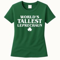 World's Tallest Leprechaun Clover Funny St. Patrick's Day Womens T-Shirt