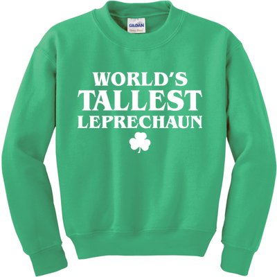World's Tallest Leprechaun Clover Funny St. Patrick's Day Kids Sweatshirt
