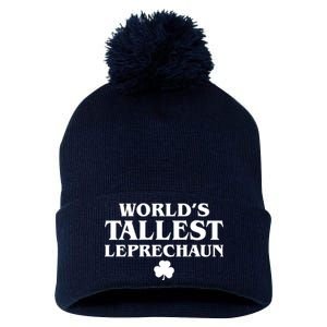 World's Tallest Leprechaun Clover Funny St. Patrick's Day Pom Pom 12in Knit Beanie