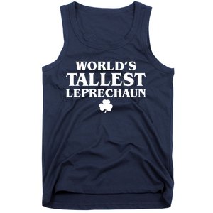 World's Tallest Leprechaun Clover Funny St. Patrick's Day Tank Top