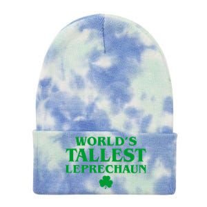 World's Tallest Leprechaun Clover Funny St. Patrick's Day Tie Dye 12in Knit Beanie