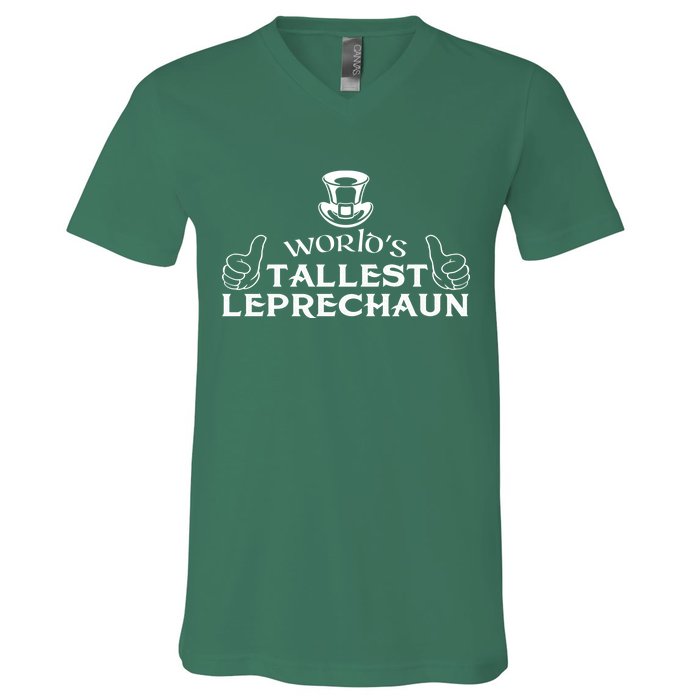 World's Tallest Leprechaun Funny V-Neck T-Shirt