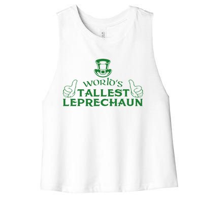 World's Tallest Leprechaun Funny Women's Racerback Cropped Tank