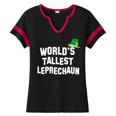 World's Tallest Leprechaun Funny St Patricks Day Ladies Halftime Notch Neck Tee