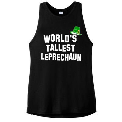 World's Tallest Leprechaun Funny St Patricks Day Ladies PosiCharge Tri-Blend Wicking Tank