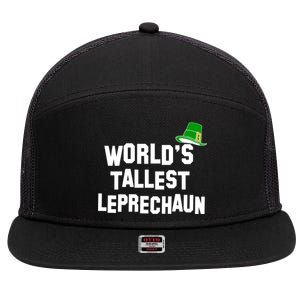 World's Tallest Leprechaun Funny St Patricks Day 7 Panel Mesh Trucker Snapback Hat