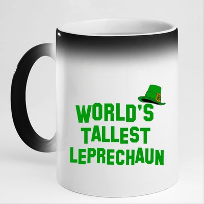 World's Tallest Leprechaun Funny St Patricks Day 11oz Black Color Changing Mug