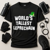 World's Tallest Leprechaun Funny St Patricks Day Cooling Performance Crew T-Shirt