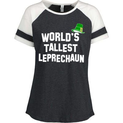 World's Tallest Leprechaun Funny St Patricks Day Enza Ladies Jersey Colorblock Tee