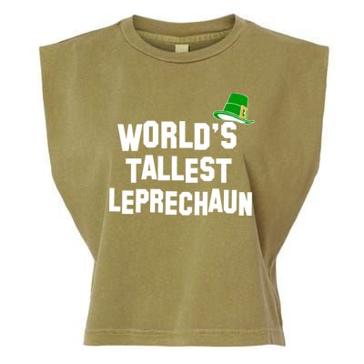 World's Tallest Leprechaun Funny St Patricks Day Garment-Dyed Women's Muscle Tee