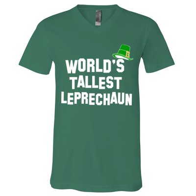 World's Tallest Leprechaun Funny St Patricks Day V-Neck T-Shirt
