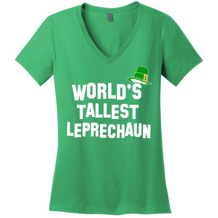 World's Tallest Leprechaun Funny St Patricks Day Women's V-Neck T-Shirt