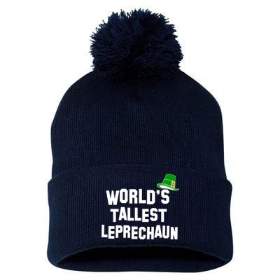 World's Tallest Leprechaun Funny St Patricks Day Pom Pom 12in Knit Beanie