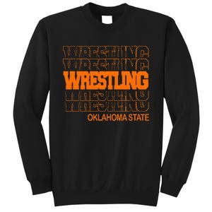 Wrestling O.K.L.A.H.O.M.A State In Modern Stacked Lettering Sweatshirt