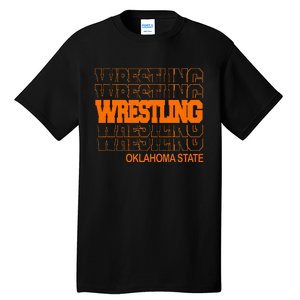 Wrestling O.K.L.A.H.O.M.A State In Modern Stacked Lettering Tall T-Shirt