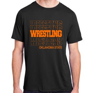 Wrestling O.K.L.A.H.O.M.A State In Modern Stacked Lettering Adult ChromaSoft Performance T-Shirt