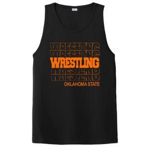 Wrestling O.K.L.A.H.O.M.A State In Modern Stacked Lettering PosiCharge Competitor Tank