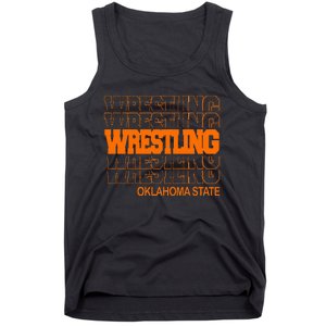 Wrestling O.K.L.A.H.O.M.A State In Modern Stacked Lettering Tank Top