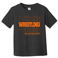 Wrestling O.K.L.A.H.O.M.A State In Modern Stacked Lettering Toddler T-Shirt