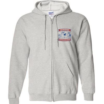 Wanderer Outdoor Shop Est 2017 Deer Shark Logo Full Zip Hoodie