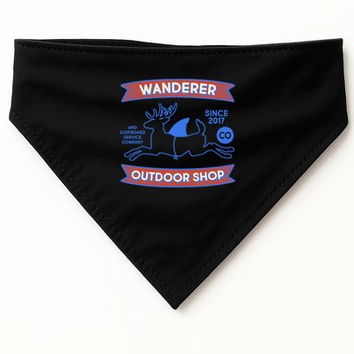 Wanderer Outdoor Shop Est 2017 Deer Shark Logo USA-Made Doggie Bandana
