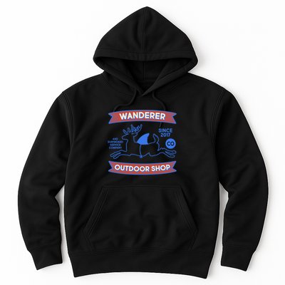 Wanderer Outdoor Shop Est 2017 Deer Shark Logo Hoodie