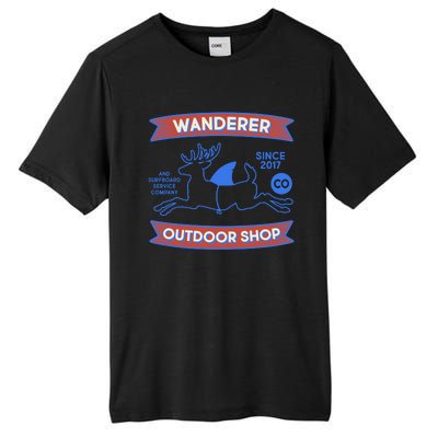 Wanderer Outdoor Shop Est 2017 Deer Shark Logo Tall Fusion ChromaSoft Performance T-Shirt