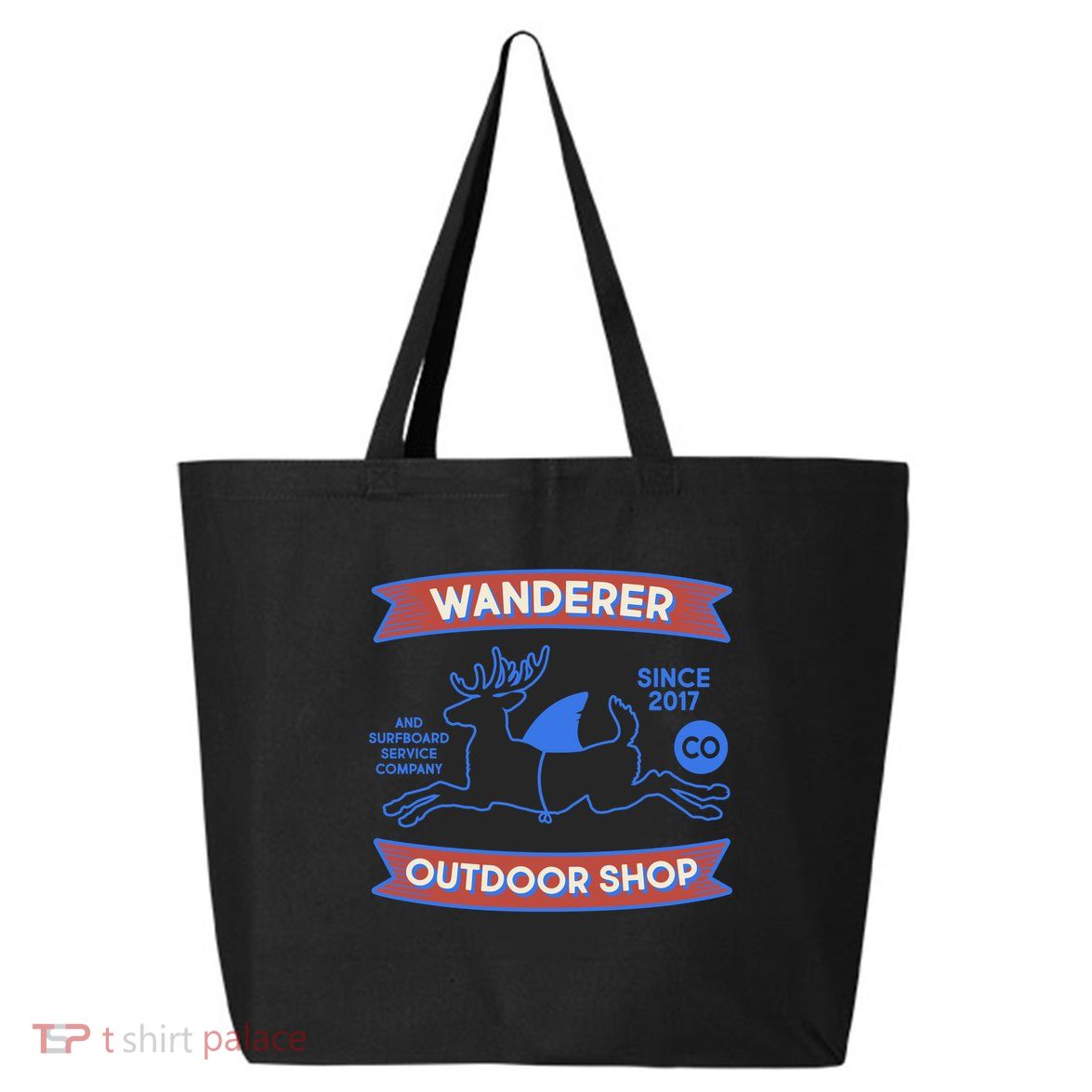 Wanderer Outdoor Shop Est 2017 Deer Shark Logo 25L Jumbo Tote