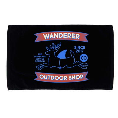 Wanderer Outdoor Shop Est 2017 Deer Shark Logo Microfiber Hand Towel