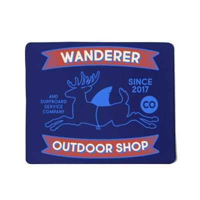 Wanderer Outdoor Shop Est 2017 Deer Shark Logo Mousepad