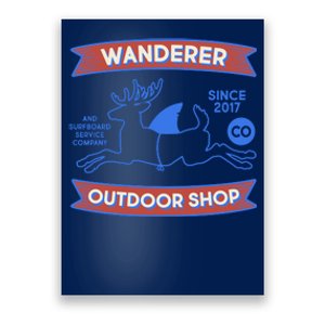 Wanderer Outdoor Shop Est 2017 Deer Shark Logo Poster