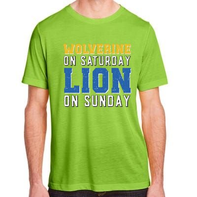 Wolverine On Saturday Lion On Sunday Funny Gift Adult ChromaSoft Performance T-Shirt