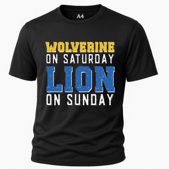 Wolverine On Saturday Lion On Sunday Funny Gift Cooling Performance Crew T-Shirt