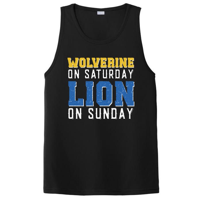 Wolverine On Saturday Lion On Sunday Funny Gift PosiCharge Competitor Tank