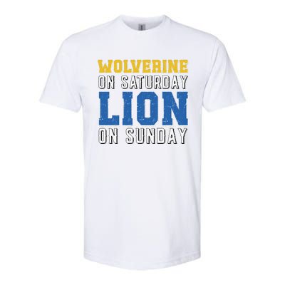 Wolverine On Saturday Lion On Sunday Funny Gift Softstyle CVC T-Shirt