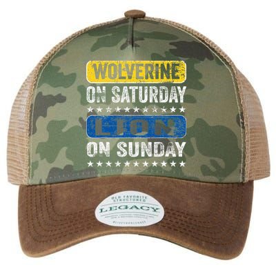 Wolverine On Saturday Lion On Sunday Legacy Tie Dye Trucker Hat