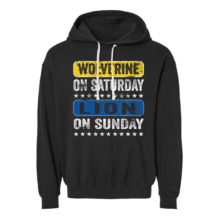 Wolverine On Saturday Lion On Sunday Garment-Dyed Fleece Hoodie