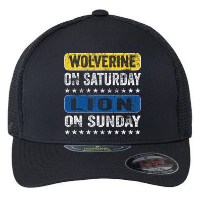 Wolverine On Saturday Lion On Sunday Flexfit Unipanel Trucker Cap