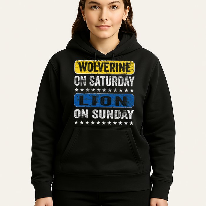 Wolverine On Saturday Lion On Sunday Hoodie