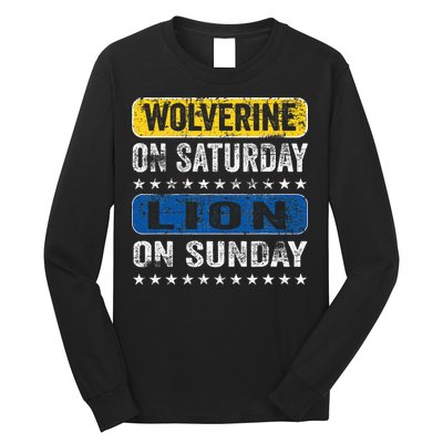 Wolverine On Saturday Lion On Sunday Long Sleeve Shirt