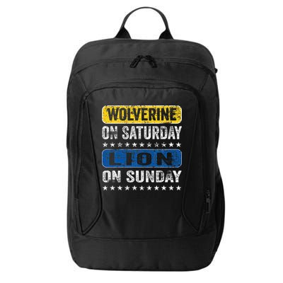 Wolverine On Saturday Lion On Sunday City Backpack