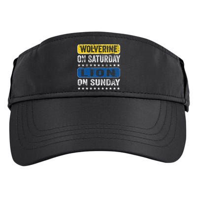 Wolverine On Saturday Lion On Sunday Adult Drive Performance Visor