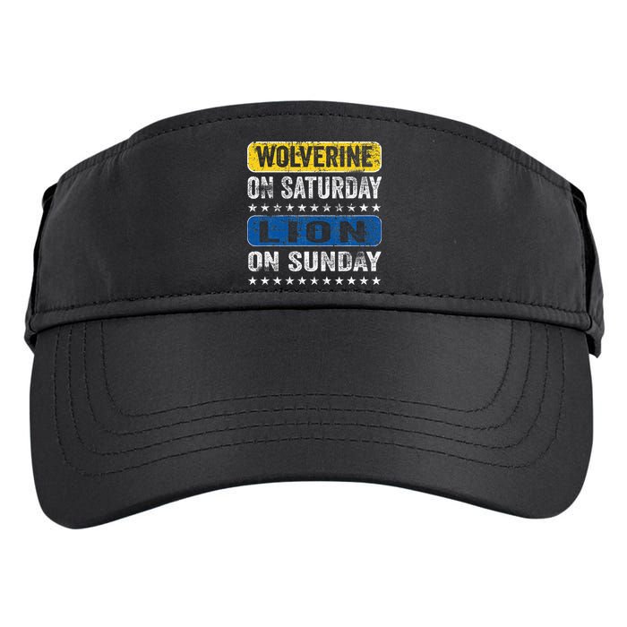 Wolverine On Saturday Lion On Sunday Adult Drive Performance Visor