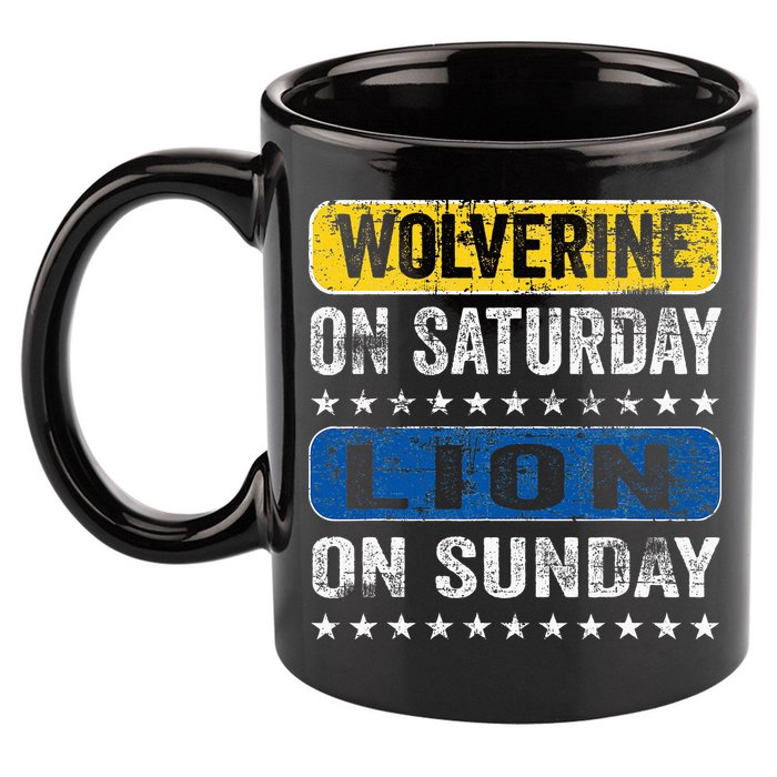 Wolverine On Saturday Lion On Sunday 11oz C Handle Ceramic Mug