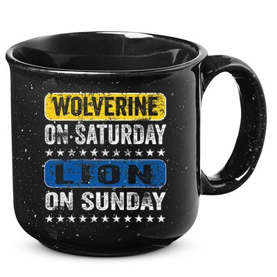 Wolverine On Saturday Lion On Sunday 15oz Campfire Ceramic Mug
