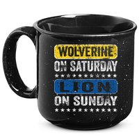Wolverine On Saturday Lion On Sunday 15oz Campfire Ceramic Mug