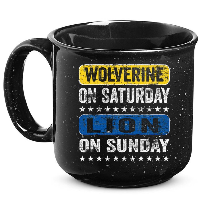Wolverine On Saturday Lion On Sunday 15oz Campfire Ceramic Mug