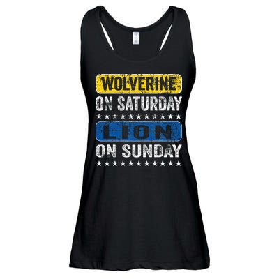 Wolverine On Saturday Lion On Sunday Ladies Essential Flowy Tank
