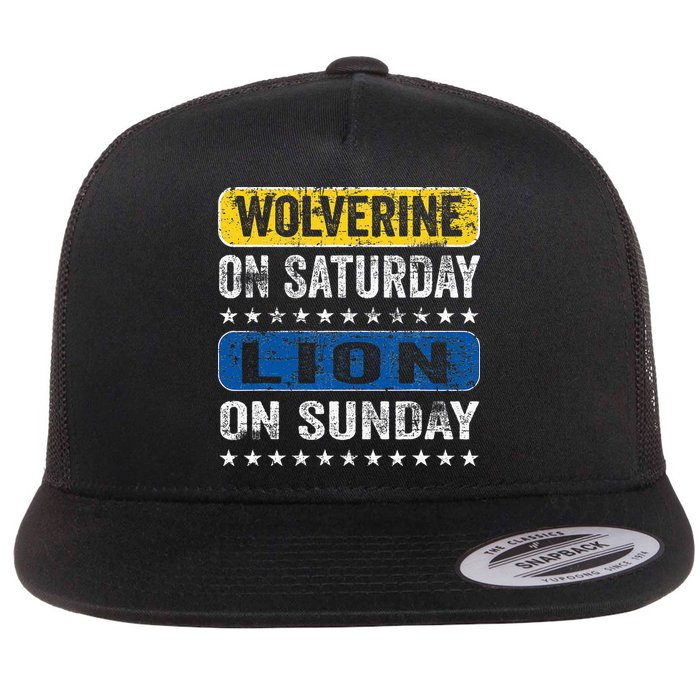 Wolverine On Saturday Lion On Sunday Flatbill Hat