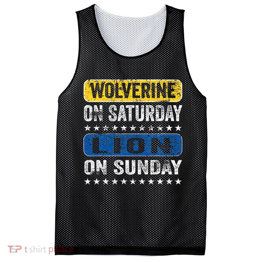 Wolverine On Saturday Lion On Sunday Mesh Reversible Basketball Jersey Tank